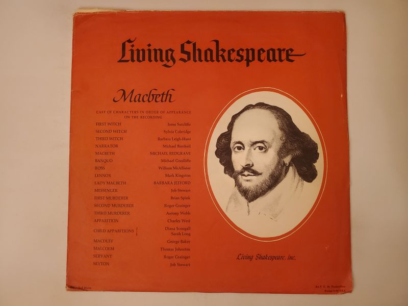 Living Shakespeare, Inc. Macbeth vinyl record